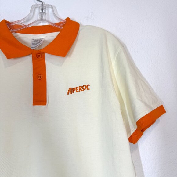 Official 2025 US Open Aperol Spritz Polo Shirt Orange White Promo Tennis Large - Picture 3 of 6